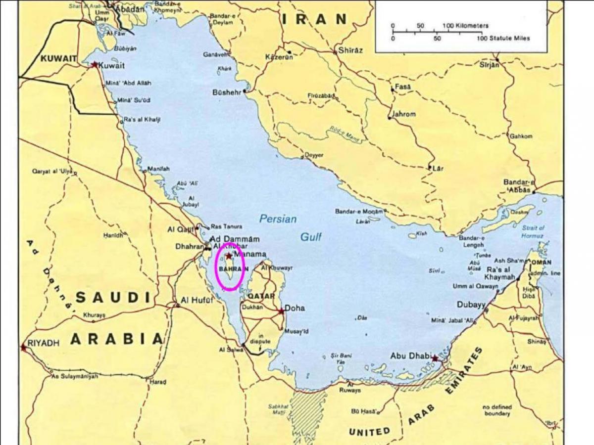 Bahreyn Adası haritası 