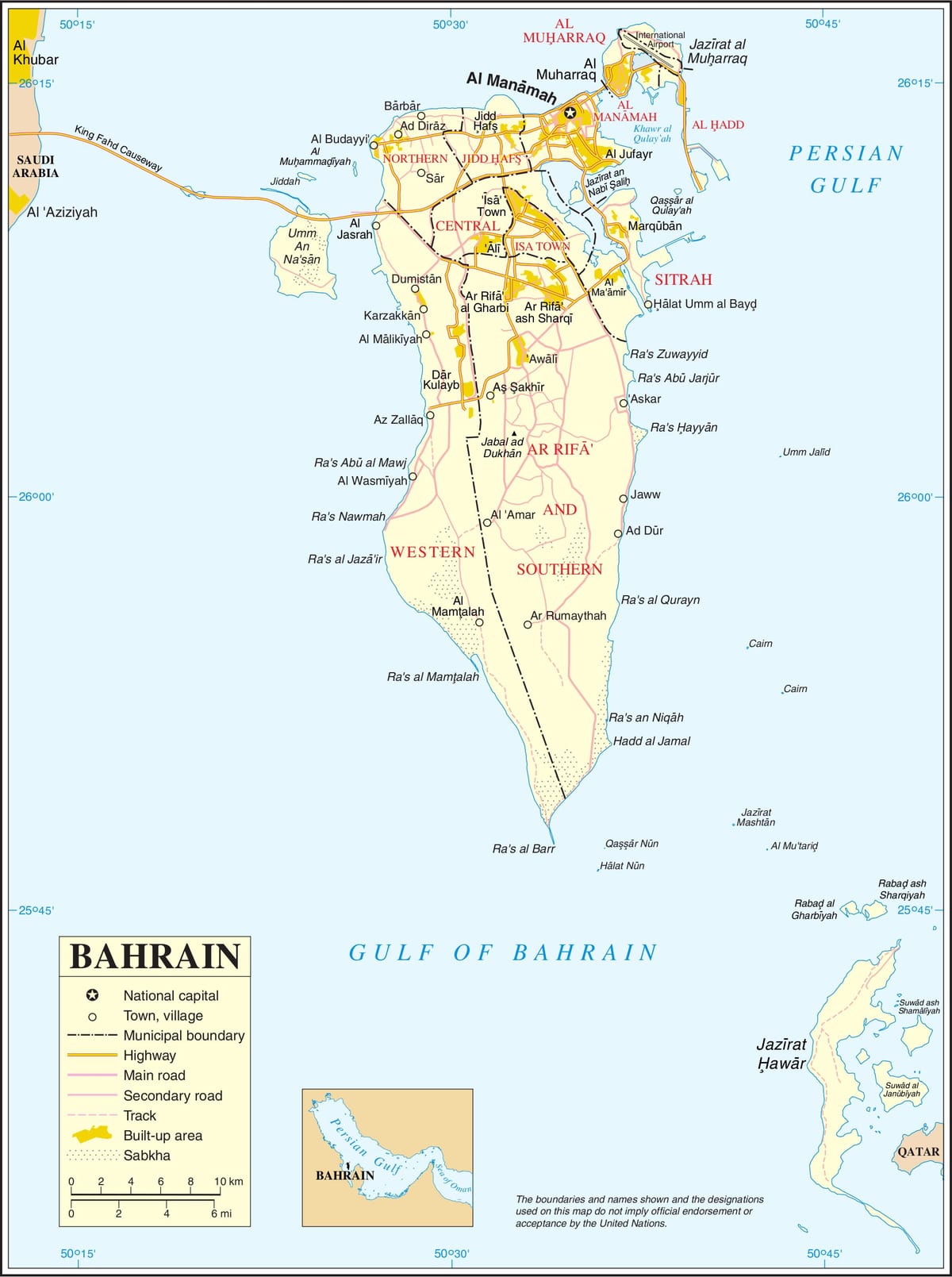 Bahreyn siyasi haritası